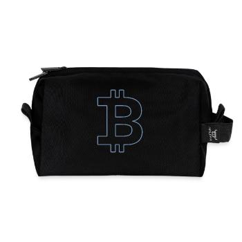 Bitcoin Logo Silhouette Digitale Währung - Recycelte Kulturtasche - Schwarz - Vorne