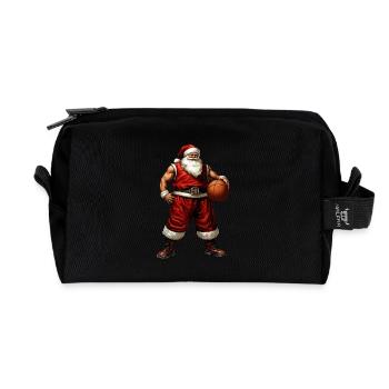 Weihnachtsmann Basketball - Recycelte Kulturtasche - Schwarz - Vorne
