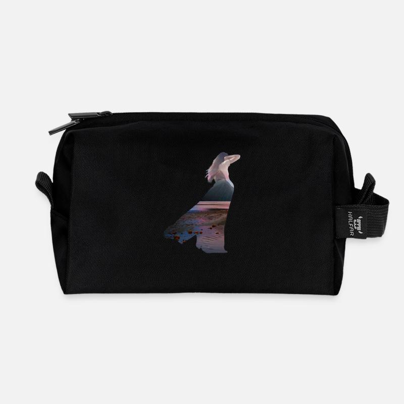 Frau mit Kleid - Recycelte Kulturtasche - Schwarz