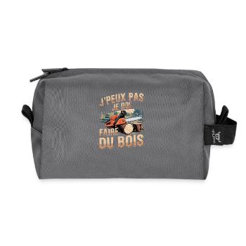 I can't I have to make wood chainsaw - Recycled Toiletry Zip Bag - anthracite - Front