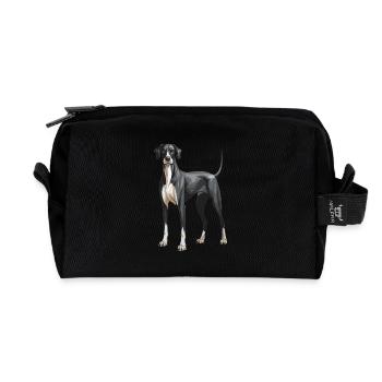 Great Dane Dog - Recycled Toiletry Zip Bag - black - Front