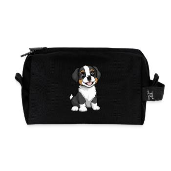 Saint Bernard Dog Cute - Recycled Toiletry Zip Bag - black - Front