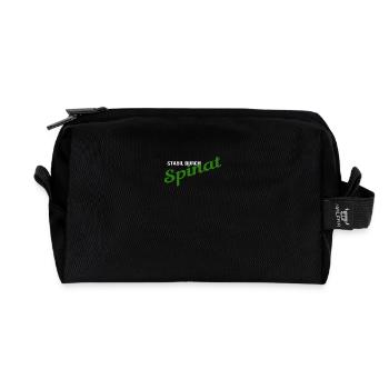 Stabil durch Spinat T-Shirt - Recycelte Kulturtasche - Schwarz - Vorne