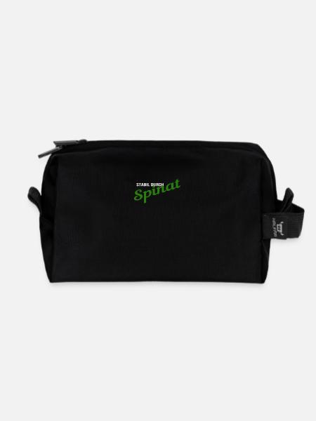 Stabil durch Spinat T-Shirt - Recycelte Kulturtasche - Schwarz