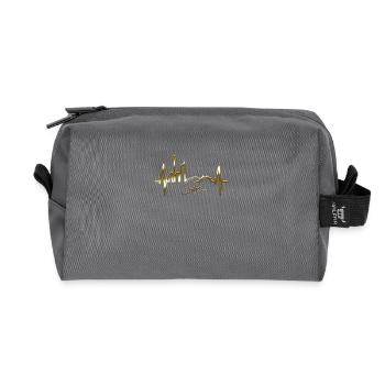 Sydney Skyline Heartbeat Australie Fan Pulse Heart - Trousse de toilette en tissu recyclé - anthracite - Devant