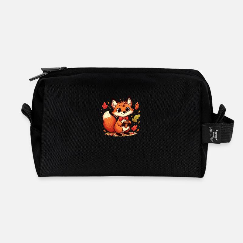 Fuchs Karikatur 2 - Recycelte Kulturtasche - Schwarz
