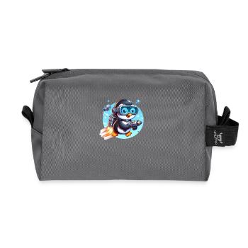 Pingouin Futuriste 4 - Trousse de toilette en tissu recyclé - anthracite - Devant