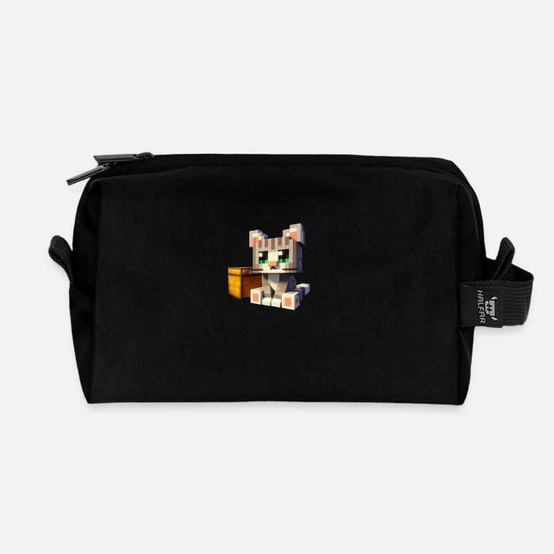 Pixel 3 Chat - Recycled Toiletry Zip Bag - black