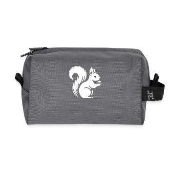 Silhouette d’écureuil minimaliste avec écrou - Trousse de toilette en tissu recyclé - anthracite - Devant