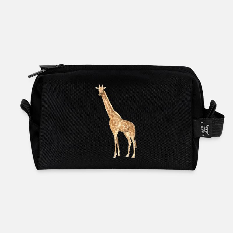 Giraffe - Recycelte Kulturtasche - Schwarz