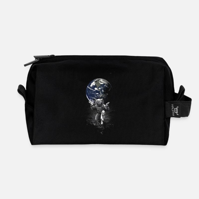 Astronaut - Recycelte Kulturtasche - Schwarz
