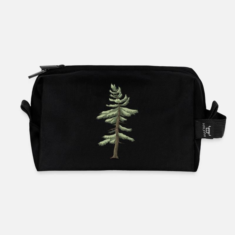 Nadelbaum - Recycelte Kulturtasche - Schwarz