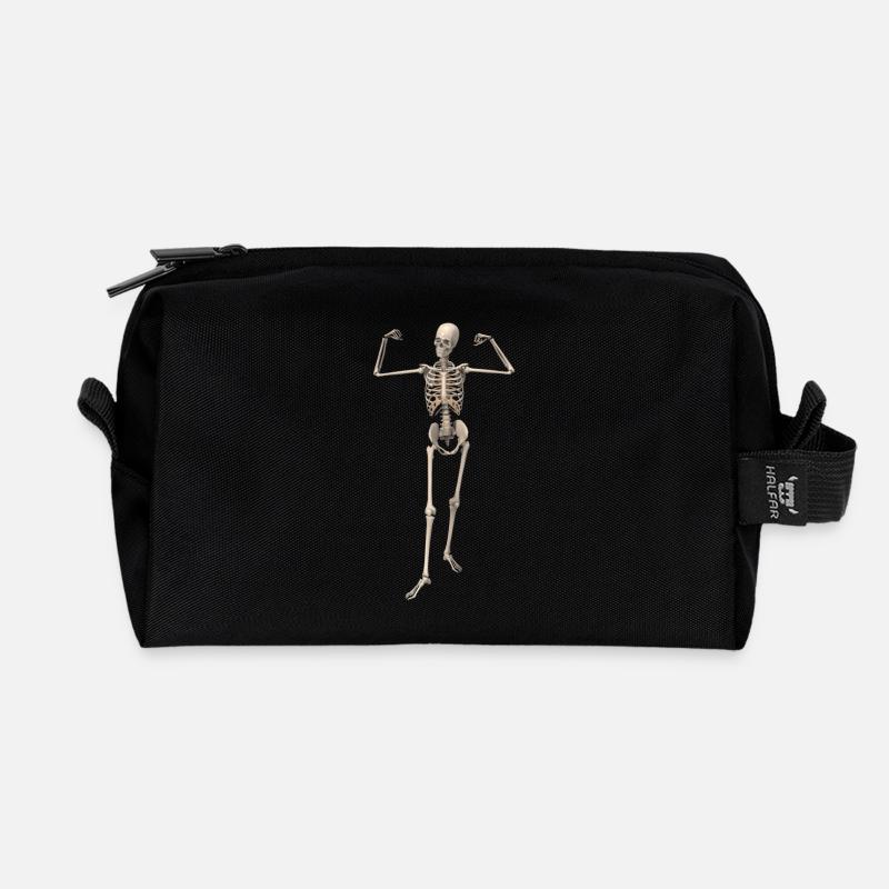 skeleton bone man - Trousse de toilette en tissu recyclé - noir
