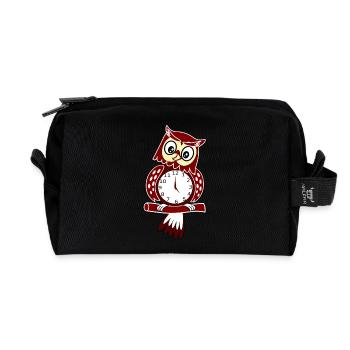 clock time clock time hourglass hourglass58 - Recycled Toiletry Zip Bag - black - Front