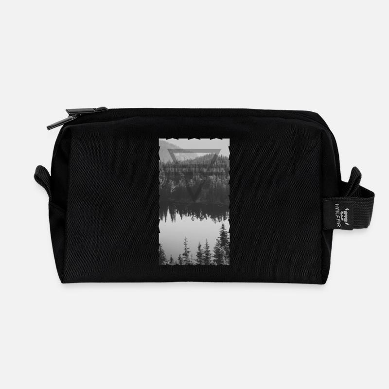 Wald - Recycelte Kulturtasche - Schwarz