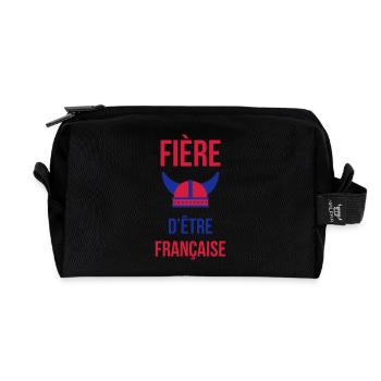 France Français Française French Frankreich - Recycled Toiletry Zip Bag - black - Front