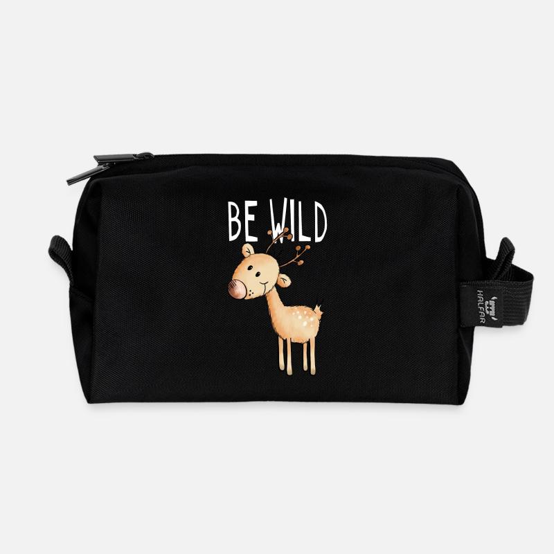 Be Wild Rentier - Hirsch - Reh - Wald - Geschenk - Recycelte Kulturtasche - Schwarz