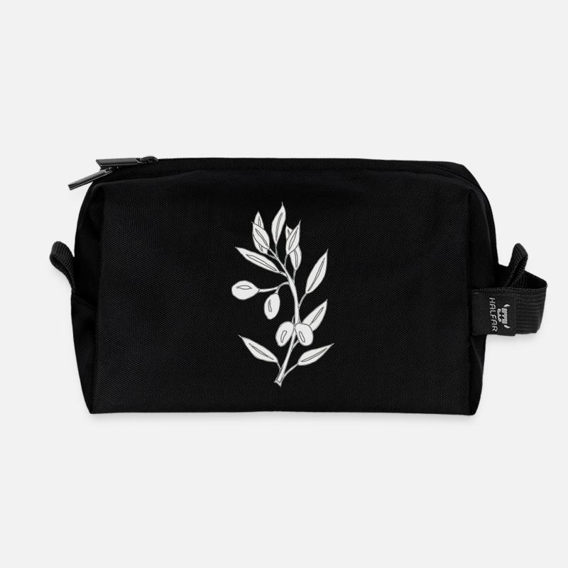 olive grau - Recycelte Kulturtasche - Schwarz