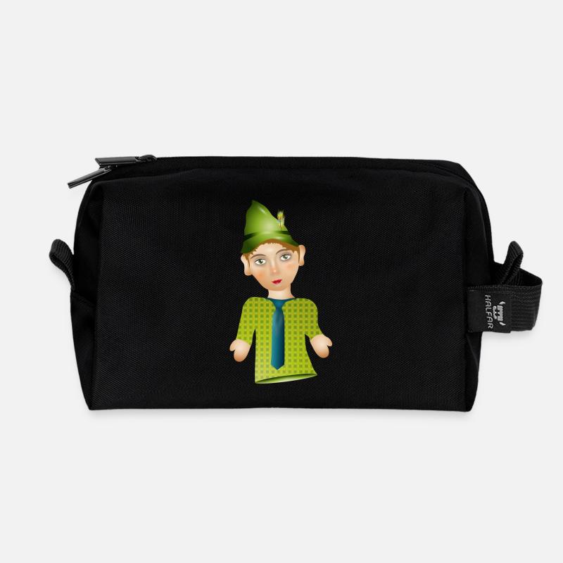 Der Seppel oder auch Seppl als Puppen Figur - Recycelte Kulturtasche - Schwarz