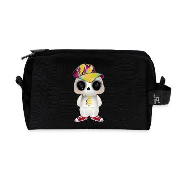 Crâne cool mignon dans le look hip hop - Trousse de toilette en tissu recyclé - noir - Devant