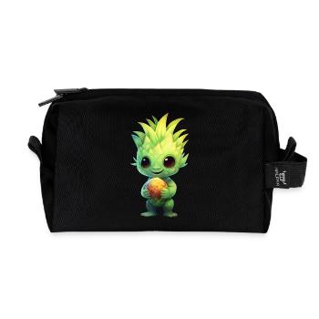 Alien mit Ananas- und Drachenfruchtfrisur - Recycelte Kulturtasche - Schwarz - Vorne