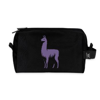 Silhouette de lama - Trousse de toilette en tissu recyclé - noir - Devant