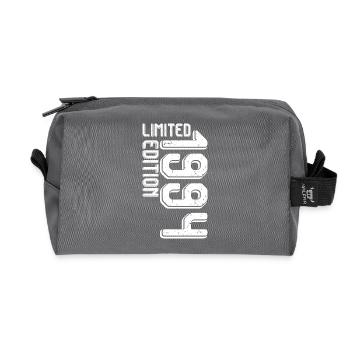 Limited Edition Bold Typography - Recycled Toiletry Zip Bag - anthracite - Front