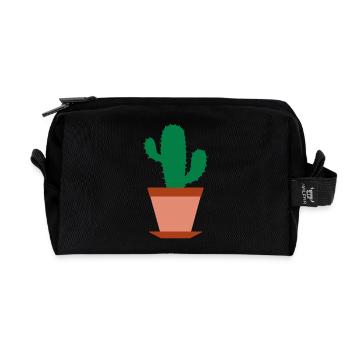 Kaktus - Recycelte Kulturtasche - Schwarz - Vorne
