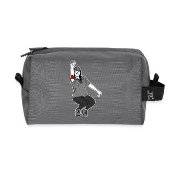 Right-handed petanque player - Recycled Toiletry Zip Bag - anthracite - Front