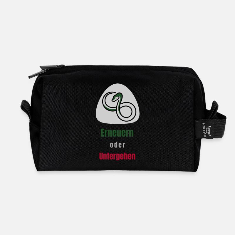 Renew or perish - Recycled Toiletry Zip Bag - black