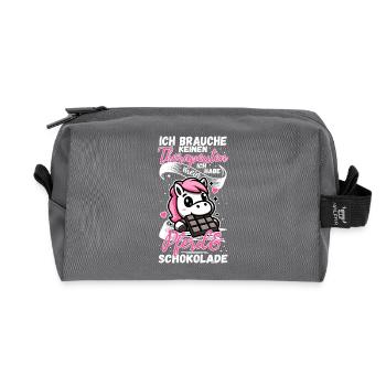 Funny Horse Saying Therapist Horse - Recycled Toiletry Zip Bag - anthracite - Front