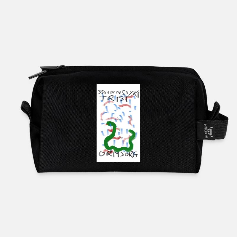 Snake in Rain - Recycled Toiletry Zip Bag - black