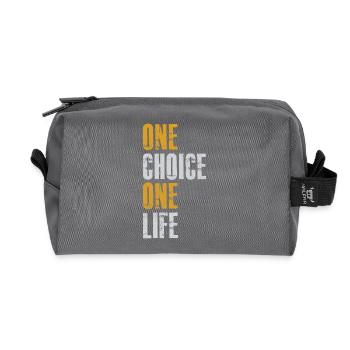one choice one life - Recycelte Kulturtasche - Anthrazit - Vorne