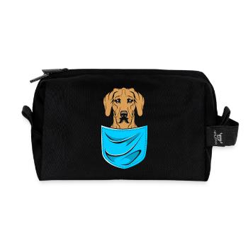 Rhodesian Ridgeback - Recycled Toiletry Zip Bag - black - Front