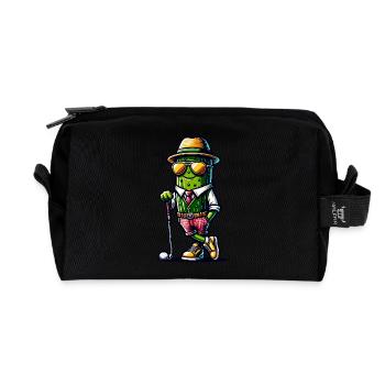Graphique amusant de concombre de golf pour tout le monde - Trousse de toilette en tissu recyclé - noir - Devant