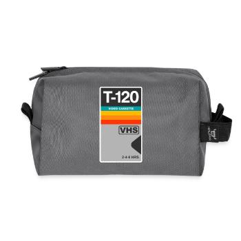VHS Video Cassette Tape Retro Vintage icon symbol. - Recycled Toiletry Zip Bag - anthracite - Front