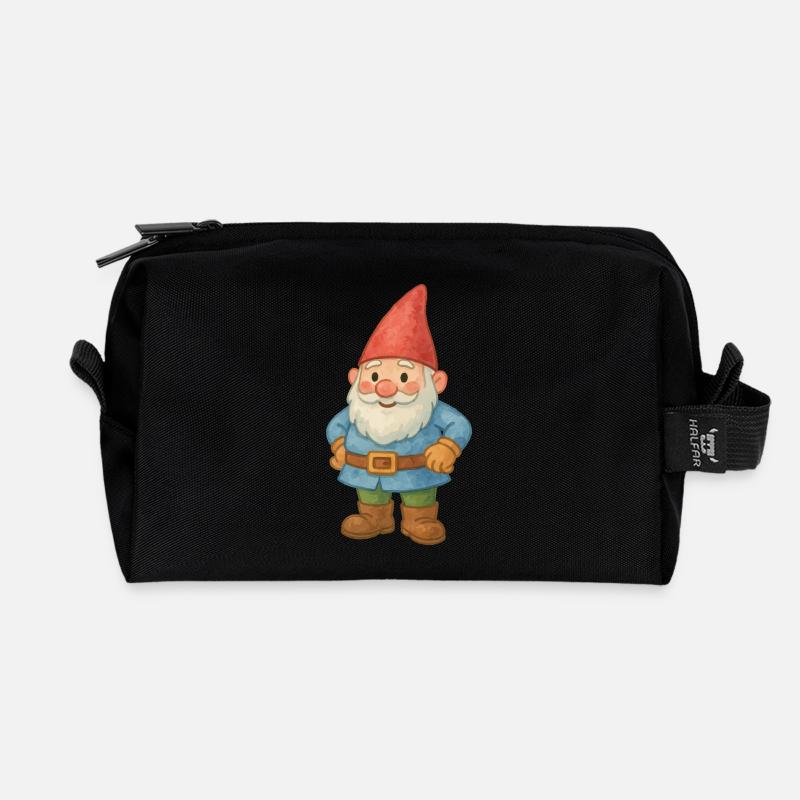 gartenzwerg - Recycelte Kulturtasche - Schwarz