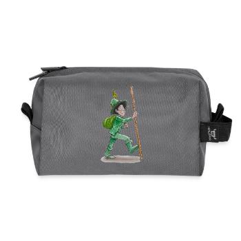 The green wanderer "GreenVagrant" on the move - Recycled Toiletry Zip Bag - anthracite - Front