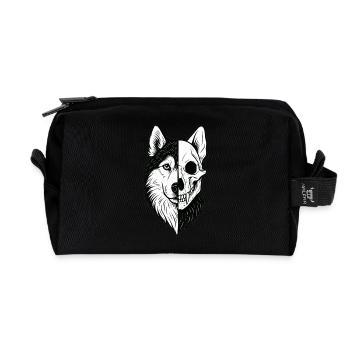 Husky Schädel Wolf - Recycelte Kulturtasche - Schwarz - Vorne