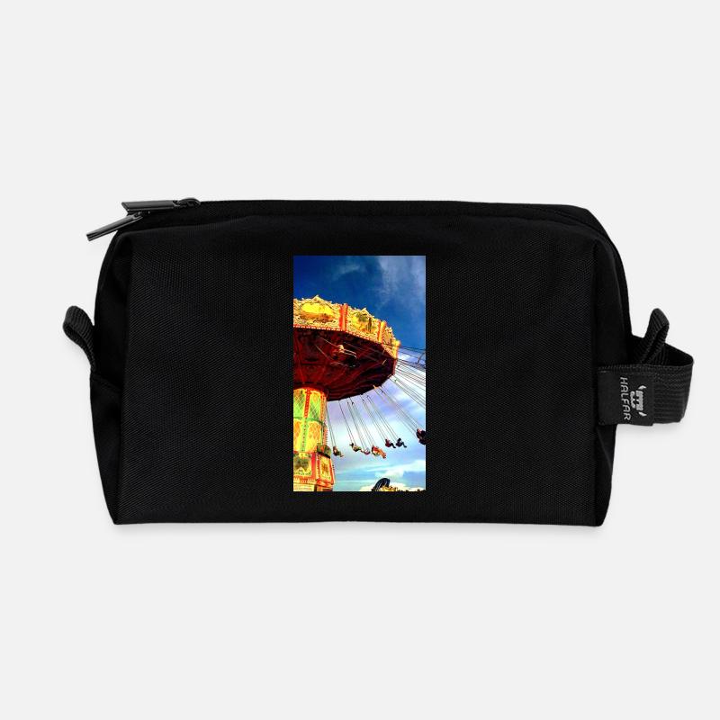Merry-go-round - Recycled Toiletry Zip Bag - black