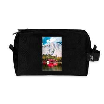 Whispers by the Lake - Recycled Toiletry Zip Bag - black - Front