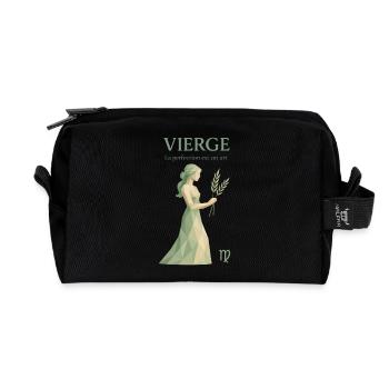 Virgo Star Sign - Astrology - Recycled Toiletry Zip Bag - black - Front