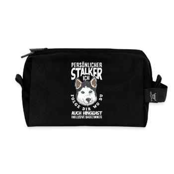 Drôle Husky Husky Propriétaire Husky Propriétaire Cadeau - Trousse de toilette en tissu recyclé - noir - Devant