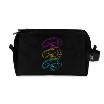 Crevettes, écrevisses, fruits de mer, crabe - Trousse de toilette en tissu recyclé - noir - Devant