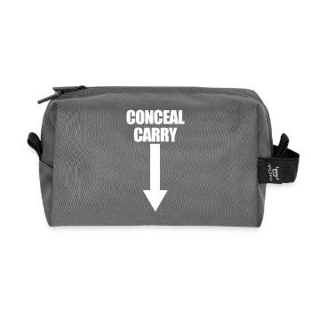 Blagues drôles sur le port d’armes dissimulées - Trousse de toilette en tissu recyclé - anthracite - Devant