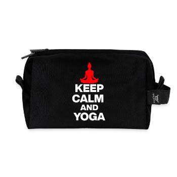 KEEP CALM AND YOGA! RETREAT BREATHWORK RELAX white - Recycled Toiletry Zip Bag - black - Front