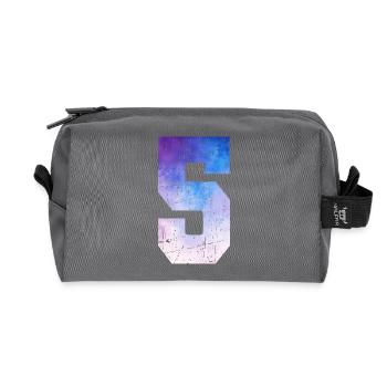 Issue 6 – 6th Anniversary Gift - Recycled Toiletry Zip Bag - anthracite - Front