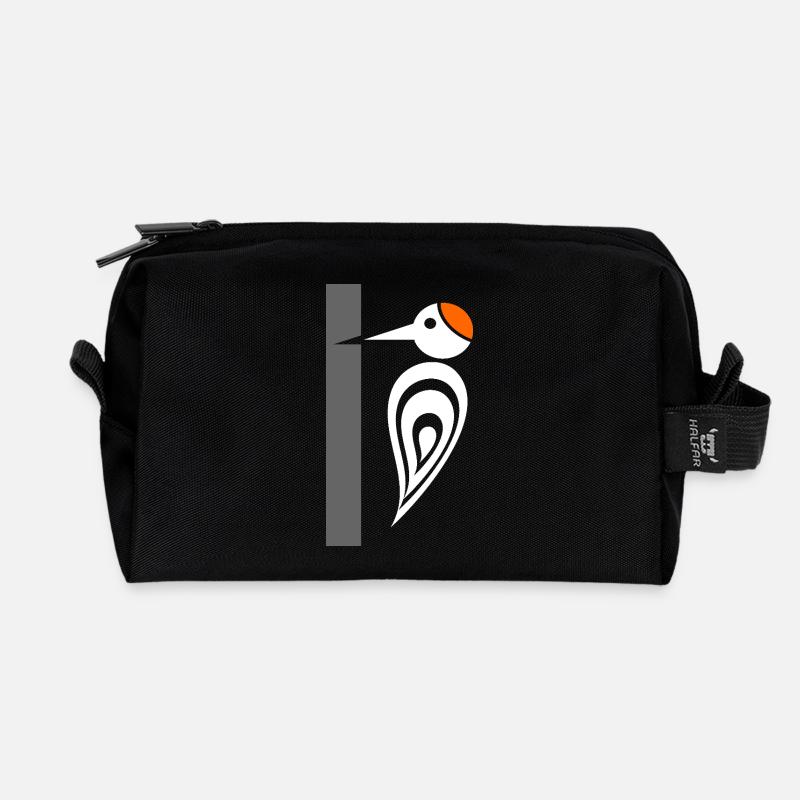 Specht am Baum - Zimmermannsvogel - Recycelte Kulturtasche - Schwarz