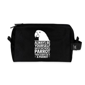 Parrot Sayings Parrot Funny Parrot Gift - Recycled Toiletry Zip Bag - black - Front
