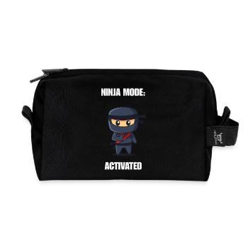 Ninja Fashion Activated Shirt – Funny Ninja Saying - Recycled Toiletry Zip Bag - black - Front